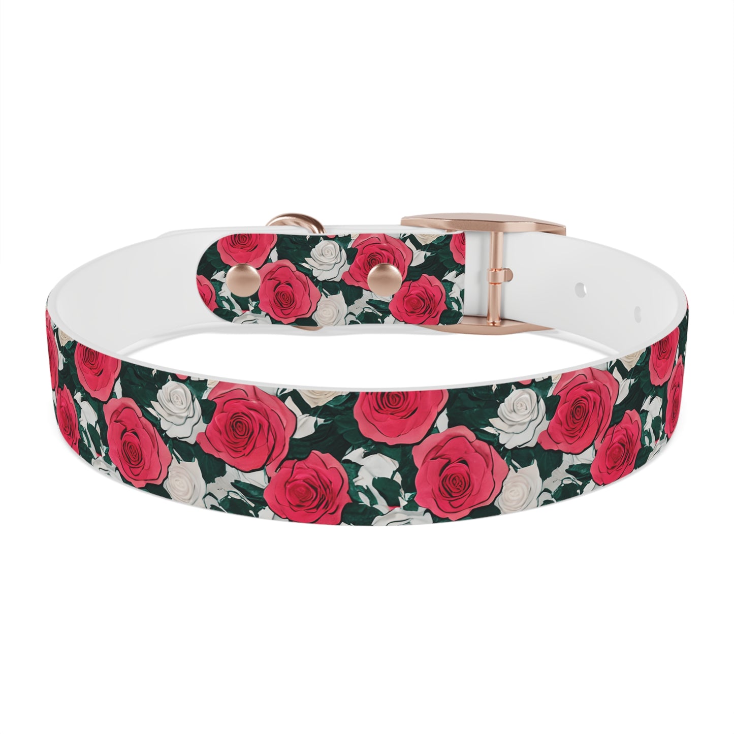 Dog Collar Red Rose Garden Design