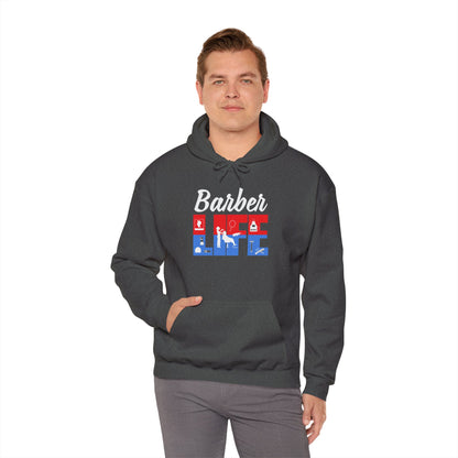 Hooded Sweatshirt Barber Life Design