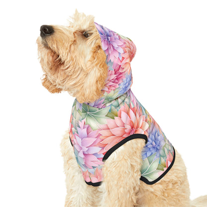 Rainbow Pet Hoodie with Dahlia Design