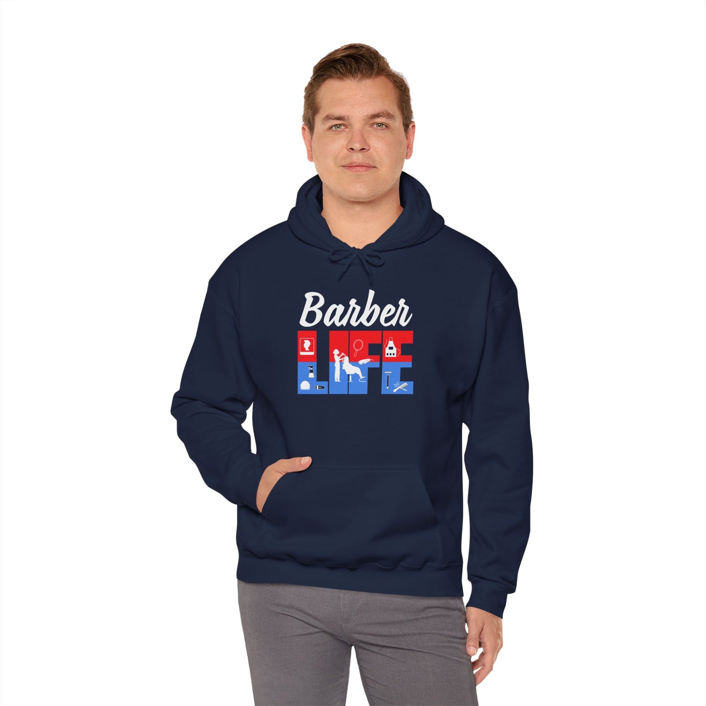 Hooded Sweatshirt Barber Life Design