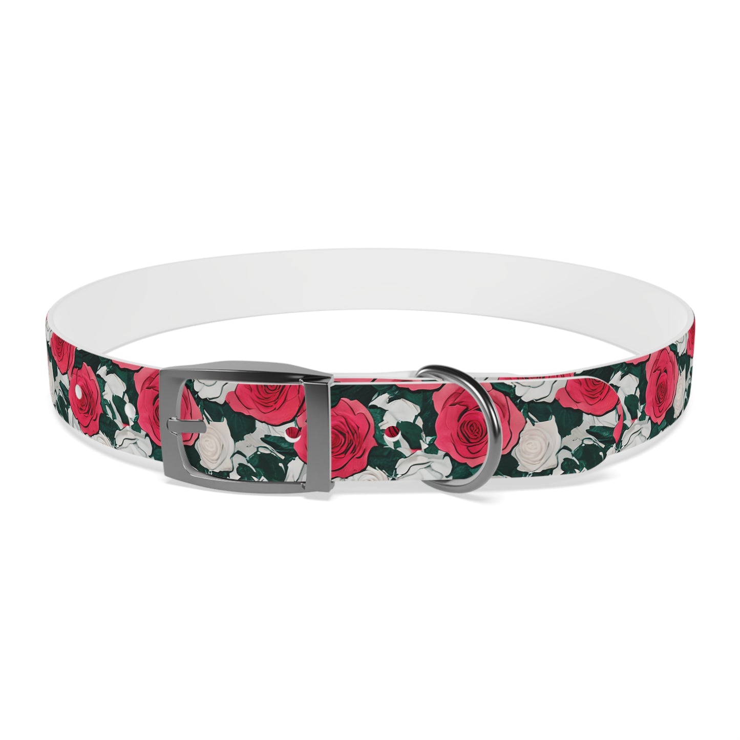 Dog Collar Red Rose Garden Design