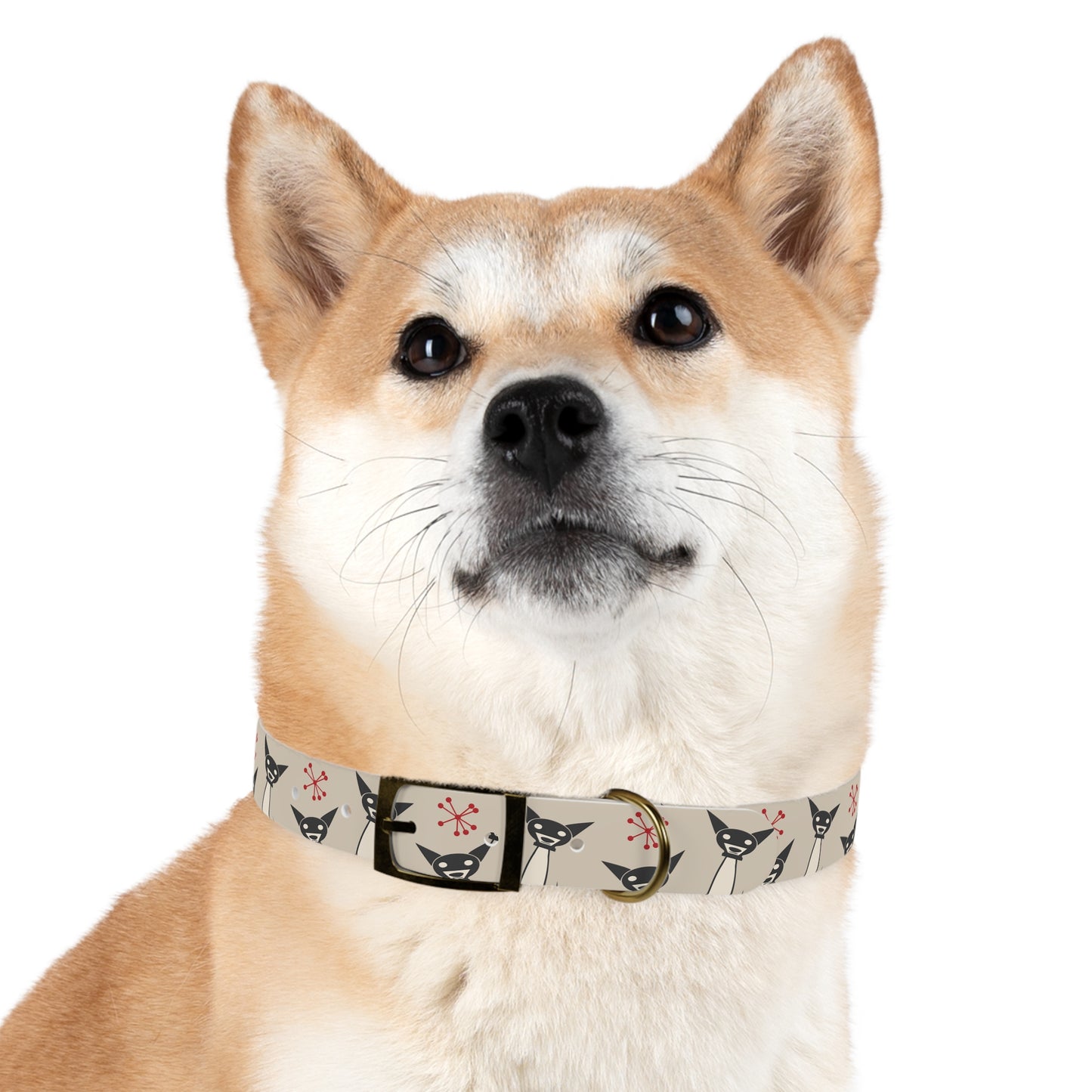 Collar Bandana Dog Collar with Atomic, Cat, Beige Design