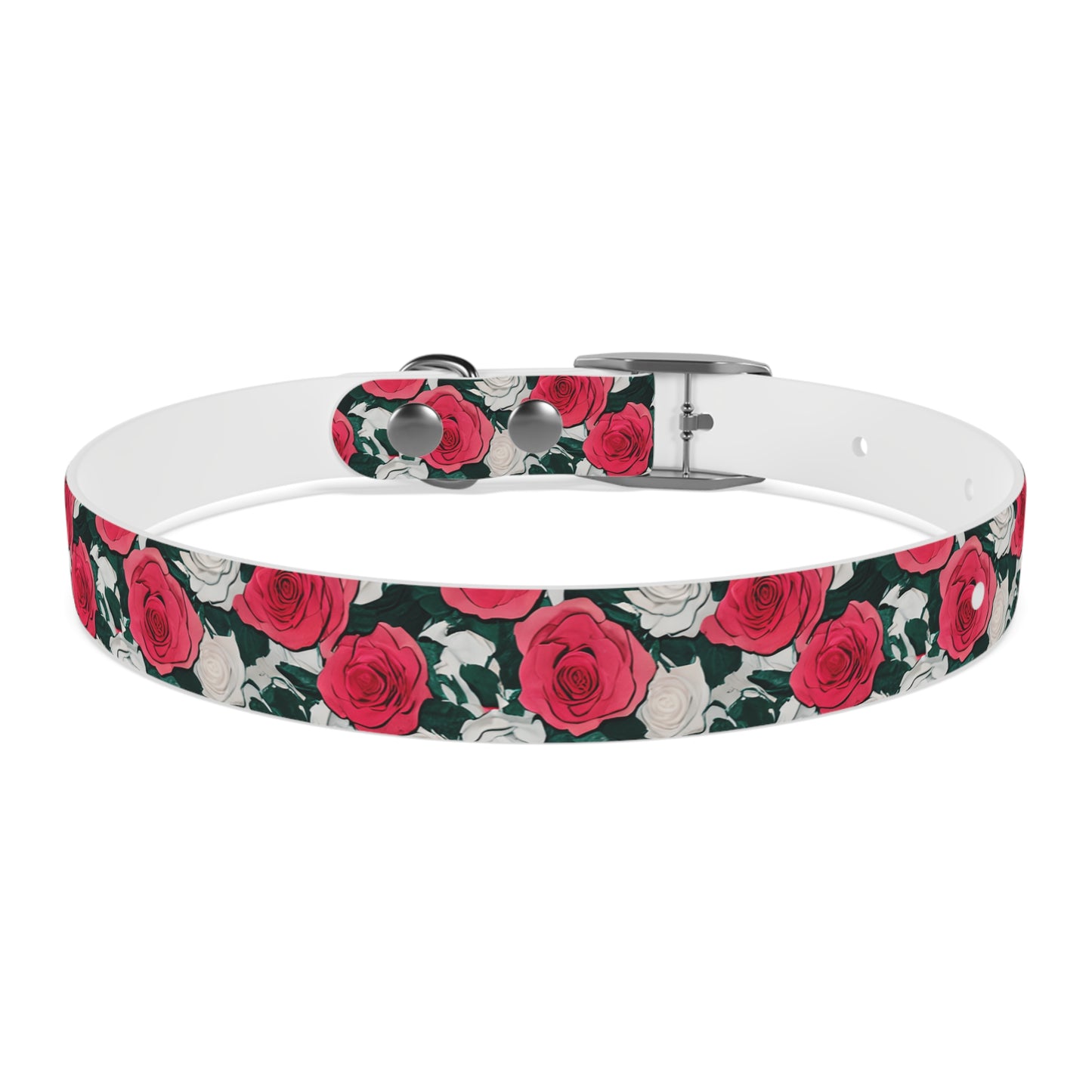 Dog Collar Red Rose Garden Design