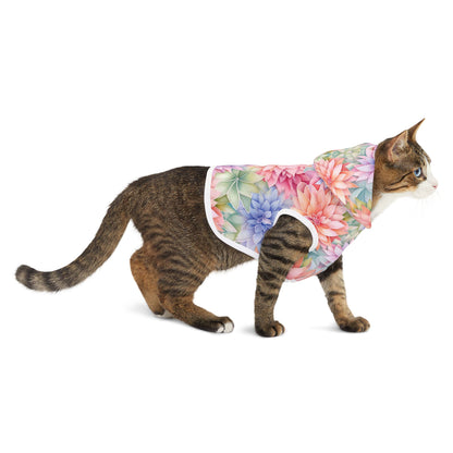 Rainbow Pet Hoodie with Dahlia Design