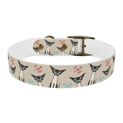 Collar Bandana Dog Collar with Atomic, Cat, Beige Design